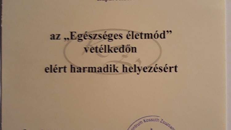 „Egészséges életmód” vetélkedő