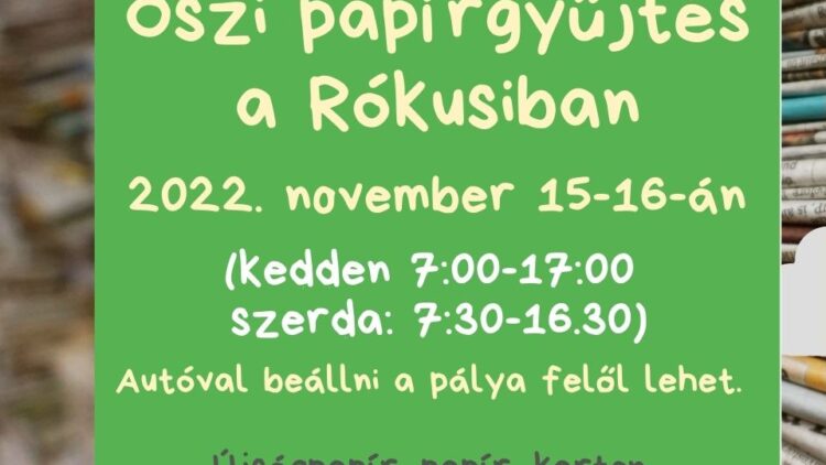 Őszi papírgyűjtés – eredmények