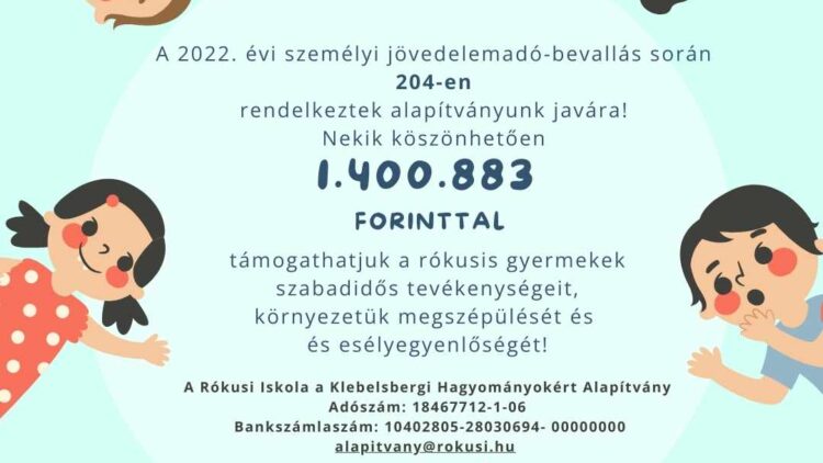 Köszönet az felajánlott SZJA 1%-ért!