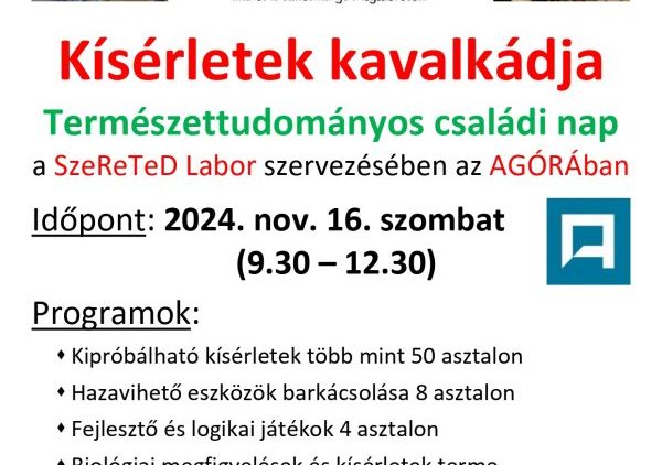 Kísérletek Kavalkádja – november 16. szombat