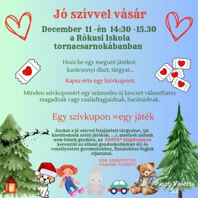 Jó Szívvel Vásár december 11-én 14:30-tól
