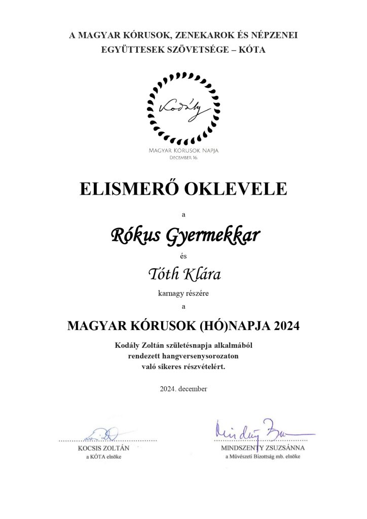 Magyar Kórusok Napja koncertsorozat - Lelkünk Tükre