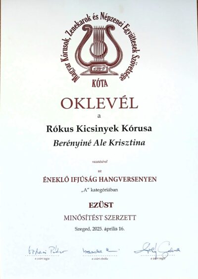 Ezüst minősítést szereztünk az Éneklő Ifjúságon!